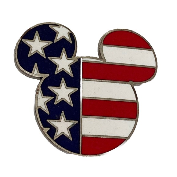 Disney Other - 2001 Disney USA American Flag Mickey Mouse Ears Pin Trading Patriotic July 4th